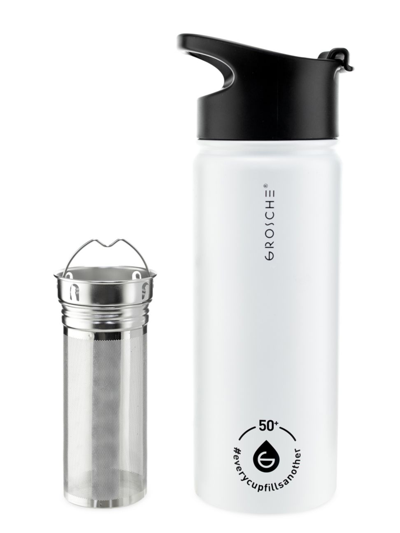 Grosche Chicago Stainless Steel Insulated Infusion Bottle In Porcelain White