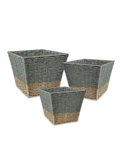 Honey-can-do 3-piece Square Storage Basket Set In Brown
