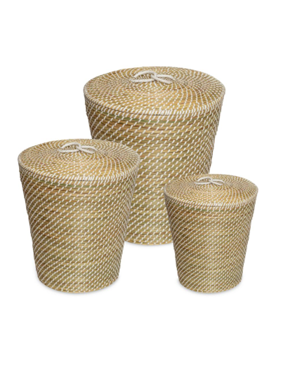 Honey-can-do 3-piece Nesting Seagrass Snake Charmer's Baskets Set In Natural