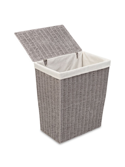 Honey-can-do 7-piece Twisted Paper Rope Woven Bathroom Storage Basket Set, Gray In Grey
