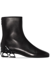 RAF SIMONS CYCLOID-4 LEATHER ANKLE BOOTS