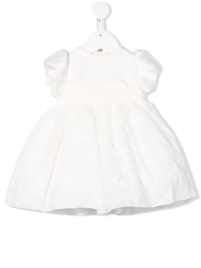 La Stupenderia Babies' Puff-sleeve Flared Dress In Neutrals