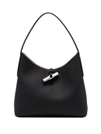 Longchamp Medium Roseau Shoulder Bag In Black