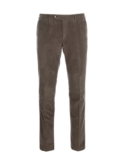 Pt01 Master - Slim-fit Cotton Trousers In Brown