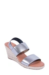Andre Assous Women's Allison Strappy Espadrille Wedge Sandals In Pewter Fabric