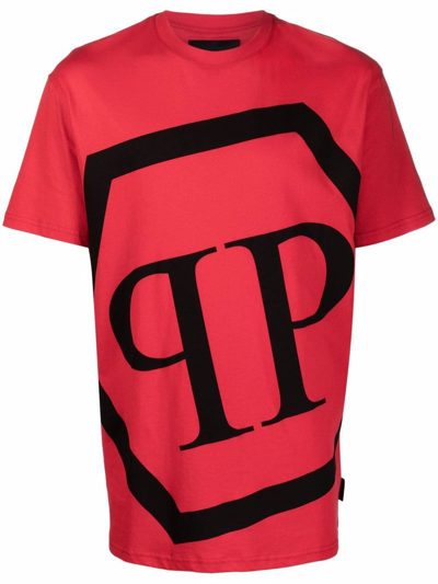 Philipp Plein Oversized Logo Print T-shirt In Red