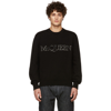 ALEXANDER MCQUEEN BLACK KNIT EMBROIDERED SWEATER