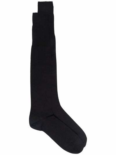 Ermenegildo Zegna Wool-blend Ankle Socks In Black