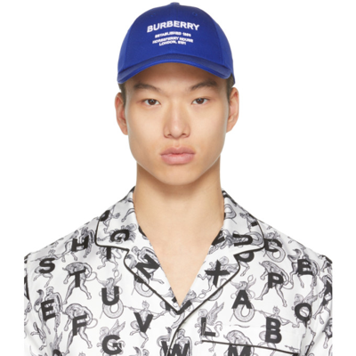 Burberry Horseferry Logo Embroidered Baseball Cap In Oceanic Blue