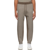 THEORY BROWN WOOL TWO-TONE JOGGER LOUNGE PANTS