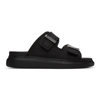 ALEXANDER MCQUEEN BLACK RUBBER HYBRID SLIDES