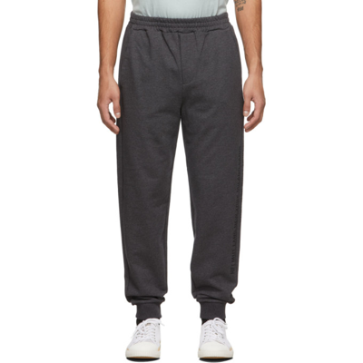 Helmut Lang Tapered Mid-rise Cotton Jogging Bottoms In Dark Heather