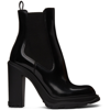 Alexander Mcqueen Black Tread Heeled Chelsea Boots