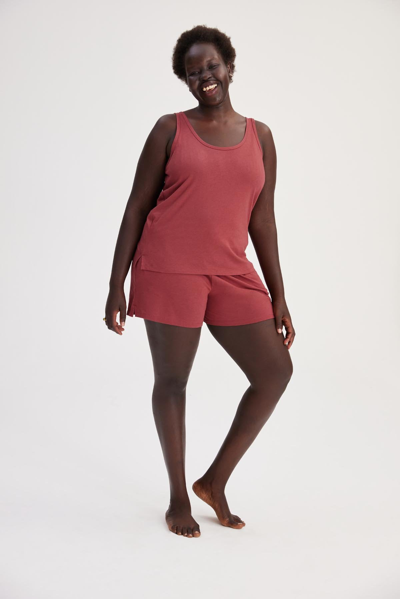 Girlfriend Collective Dusk Snooze Short In Red