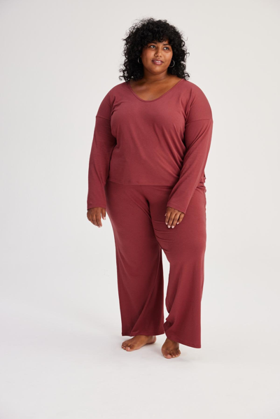 Girlfriend Collective Dusk Cloud Pant In Red