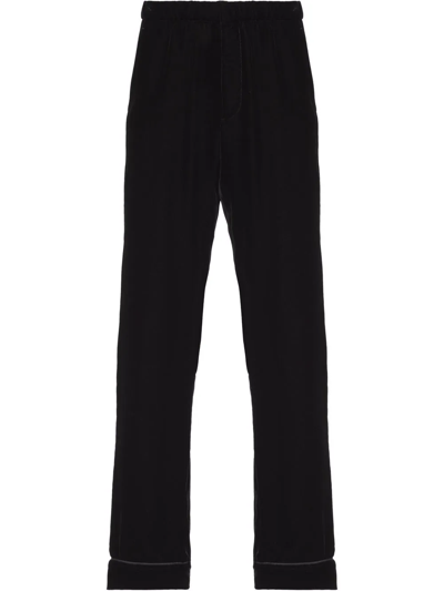 Prada Velvet Cropped Trousers In Black