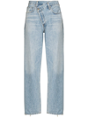 Agolde Crisscross Straight Leg Jeans In Blau
