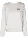 Apc A.p.c. Rue Madame Sweatshirt With Logo In Grau