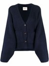 Khaite Scarlet Cashmere-blend Cardigan In Blue