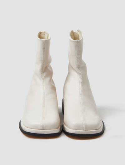 Lattelier Warrior Heeled Ankle Boots Creamy White 6