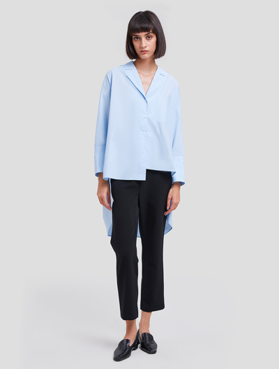 Lattelier Asymmetric Design Shirt Pastel Blue L