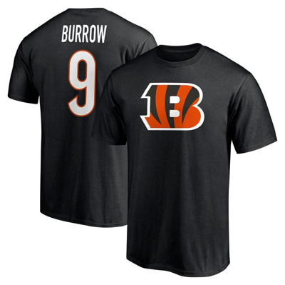 Fanatics Branded Joe Burrow Black Cincinnati Bengals Player Icon Name & Number T-shirt