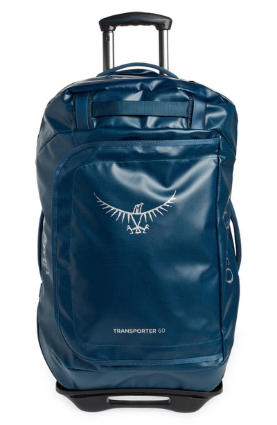 Osprey Transporter 60l Wheeled Duffle Bag In Venturi Blue