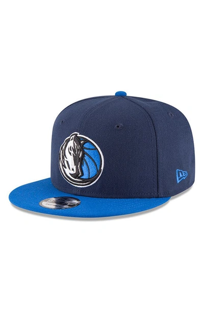 New Era Men's  Navy, Blue Dallas Mavericks 2-tone 9fifty Adjustable Snapback Hat In Navy,blue
