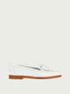Ferragamo Vivaldo Leather Bow Loafers In White