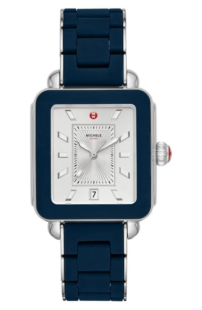 Michele Deco Sport Watch Head & Bracelet, 34mm In Blue