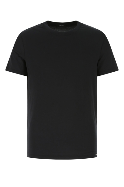 TOM FORD TOM FORD BLACK STRETCH COTTON BLEND T-SHIRT