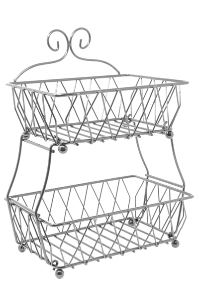 Sorbus 2-tier Wire Fruit Basket In Silver