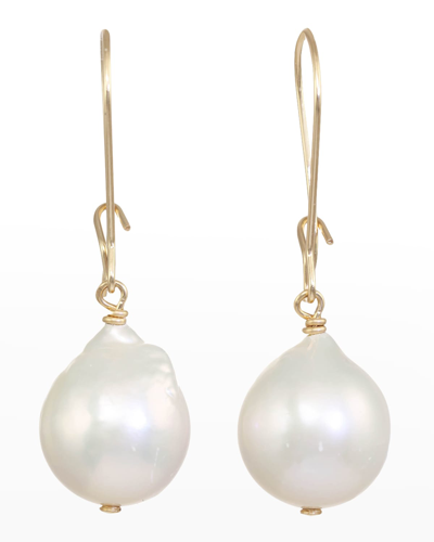 Margo Morrison Baroque Pearl Earrings With 14k Gold Fill In White