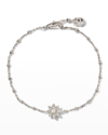 Gucci 18k White Gold Diamond Flora Gg Bracelet In Wg