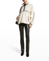 Lamarque Helsa Half-zip Fleece Pullover In Ivory