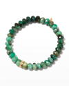Sydney Evan 8mm Natural Emerald Bracelet With Marquise Evil Eye Rondelle
