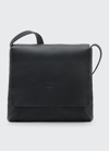 Il Bisonte Unisex Leather Messenger Bag In Black