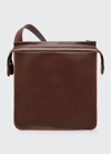 Il Bisonte Vacchetta Leather Crossbody Bag In Dark Brown