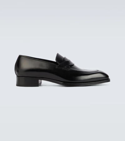 Tom Ford Leather Loafers In Black