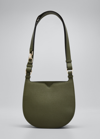 Valextra The Hobo Weekend Small Saddle Bag In Vm Verde Military
