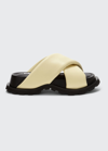 Jil Sander Crossover-toe Platform Sandals In Pale Yellow