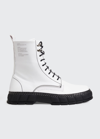 Viron Apple Faux Leather Combat Boots In 190 White