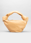 Bottega Veneta Neutral Teen Double Knot Leather Shoulder Bag In Almond