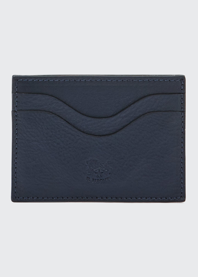 Il Bisonte Men's Leather Card Case In Navy