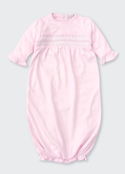 Kissy Kissy Kids' Girl's Hand-smocked Ruffle Gown In Pink