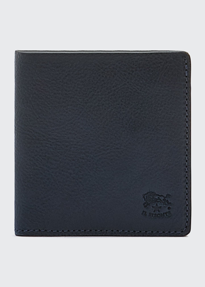 Il Bisonte Men's Slim Bi-fold Leather Wallet In Navy