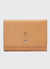 Il Bisonte Unisex Leather Snap Wallet In Natural