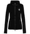 Moncler Maglia Fleece Zip-through Hoodie In Black