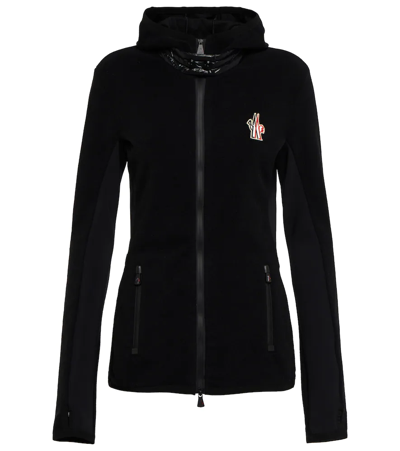 Moncler Maglia Fleece Zip-through Hoodie In Black