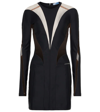 Mugler Paneled Minidress In Black Beige